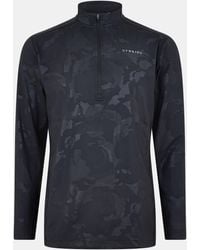 Gym King - Gymki Debossed Camo Quarter-Zip Long Sleeve Funnel Neck Slim Fit Performance Tracksuit Top - Lyst