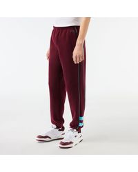 Lacoste - Embroidered Closed Hem Fleece Joggers - Lyst