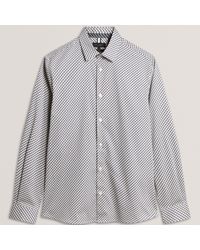 Ted Baker - Ls Slim Geo Long Sleeve Patterned Shirt - Lyst