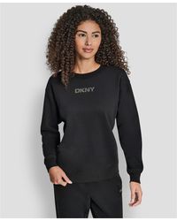 DKNY - Cotton Logo Crew Sweatshirt - Lyst