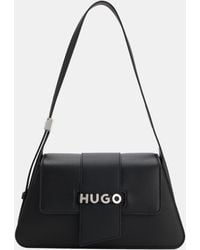 HUGO - Faux-Leather Shoulder Bag With Logo Hardware - Lyst