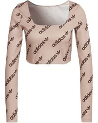 adidas Originals - Long Sleeve Crop Top - Lyst
