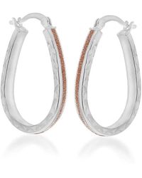 Be You - Sterling Rose Stardust Oval Hoops - Lyst