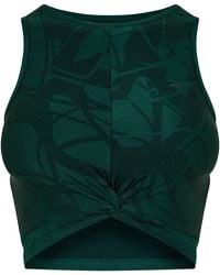Reebok - Shiny Yoga Scribble Crop Top - Lyst