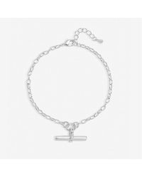 Inicio - Sterling Plated T-Bar Bracelet - Lyst
