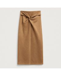 I Saw It First - Faux Suede Knot Detail Midi Skirt - Lyst