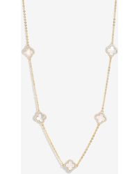 Jon Richard - Plated Mother Of Pearl Station Clover Necklac - Lyst