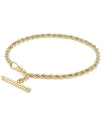 Be You - 9ct T-bar Rope Chain Bracelet - Lyst