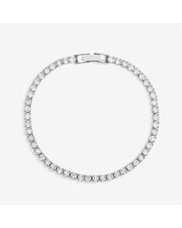 Jon Richard - Rhodium Plated Cz Round Tennis Bracelet - Lyst