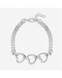 Inicio - Sterling Plated Heart Bracelet - Lyst