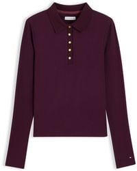 Tommy Hilfiger - Rib Long-Sleeve Polo Shirt - Lyst