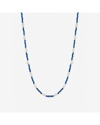 Inicio - Sterling Plated Lapis Necklace - Lyst