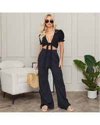 I Saw It First - Textured Wide Leg Trousers Co-ord - Lyst