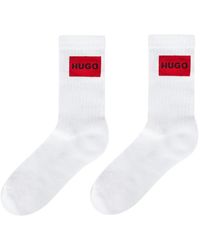 HUGO - 2 Pack Rib Label Crew Socks - Lyst