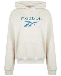 Reebok - S Cl Bg Logo Hoodie Chalk Melange Xl - Lyst