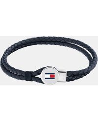 Tommy Hilfiger - Braided Leather Bracelet - Lyst