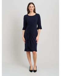 Gina Bacconi - Faux Wrap Jersey Dress With Frill Hem - Lyst