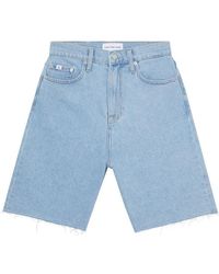 Calvin Klein - High Rise Relaxed Denim Shorts - Lyst