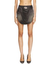 DIESEL - De-Vany Low-Rise Denim Mini Skirt - Lyst