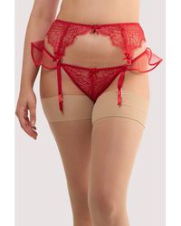 Playful Promises - Monica Ribbon Slot Lace Suspender - Lyst