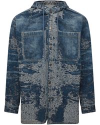 DIESEL - D-Dewnys-Hood Long Sleeve Denim Shirt - Lyst