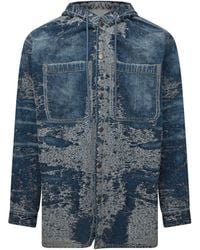 DIESEL - D-Dewnys-Hood Long Sleeve Denim Shirt - Lyst