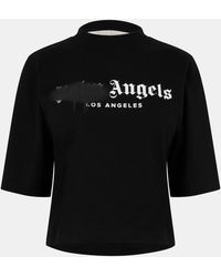 Palm Angels - Spray T Cropped Crop Top - Lyst