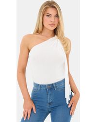 I Saw It First - One Shoulder Drape Detail Top - Lyst
