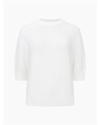 French Connection - Lilly Mozart Short-Sleeve Knitted Top - Lyst