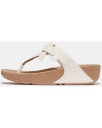 Fitflop - Lulu Folded-Knot Leather Toe-Post Sandals - Lyst