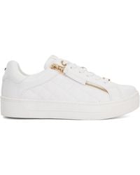 Dune - Eisel Quilted Flatform Lace Up Trainers - Lyst