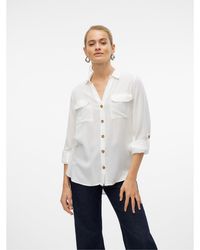 Vero Moda - Long-Sleeve Plain Shirt - Lyst