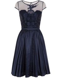 coast jade embroidered bodice dress navy