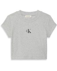 Calvin Klein - Ckj Mono Baby T Crop Top - Lyst