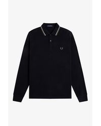 Fred Perry - Long Sleeve Twin Tipped Polo Shirt - Lyst