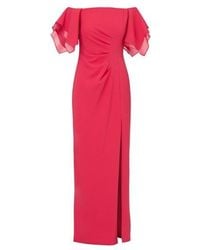 Adrianna Papell - Crepe Tiered Sleeve Gown - Lyst