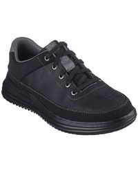 Skechers - Low Profile Leather Lace Up Low-top Trainers - Lyst