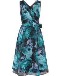 Gina Bacconi - May Floral Sleeveless V-Neck A-Line Midi Dress - Lyst