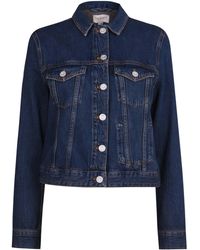 French Connection - Macee Micro Western Cotton Long Sleeve Cropped Denim Jacket - Lyst