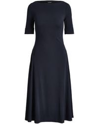 Ralph Lauren - Boat-Neck Jersey Midi Dress - Lyst