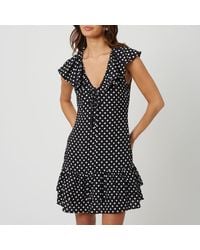 Brave Soul - Bs Mini Polka Dot Dress With Frill Detail - Lyst