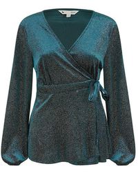 Yumi' - Sparkle Velvet Wrap Top - Lyst