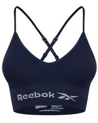 Reebok - Damen Seamless Bra In Marineblau Mit Abnehmbaren Polstern Training - Lyst