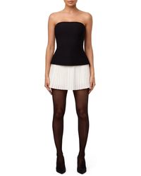 Naked Wardrobe - Pleated Tube Contrast Mini Dress - Lyst