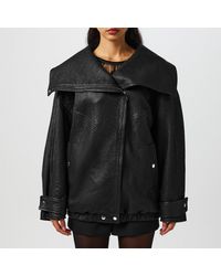 Dolce & Gabbana - Oversized Lambskin Long Sleeve Leather Jacket - Lyst