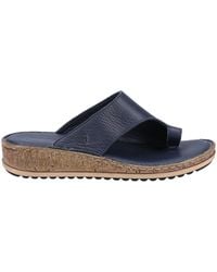 Hush Puppies - Elissa Suede Toe Post Wedge Sandals - Lyst
