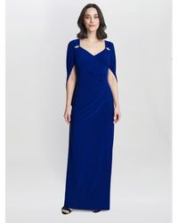 Gina Bacconi - Jenna Draped Back Shoulder Party Maxi Dress - Lyst
