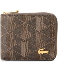Lacoste - Mono Leather Billfold Wallet - Lyst