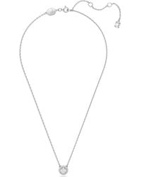 Swarovski - Una Angelic Pendant, Round Cut, Pavé, Rhodium Plated - Lyst