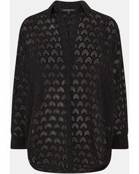 French Connection - Geo Burn-Out Popover Shirt - Lyst